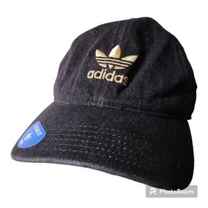 Adidas Originals Trefoil Black Denim Adjustable Fit Strapback Casual Cap OSFM